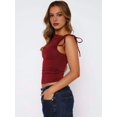thumbnail image 6 of Women Going Out Summer Tank Tops Basic Cute Sleeveless Crop Top Vacation Fashion Outfit Clothes Red M, 6 of 9