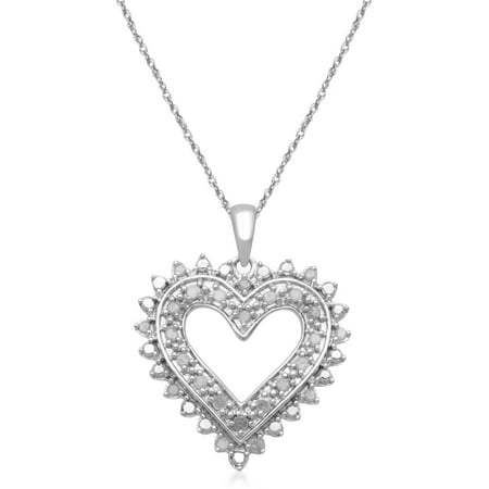 1/4 Carat T.W. White Diamond Heart Pendant in Sterling Silver