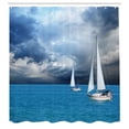 thumbnail image 3 of Ambesonne Blue Shower Curtain, Sailing After Storm Clouds, 69"Wx84"L, Blue Grey Blue White, 3 of 5