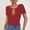 Red, variant on Olyvenn Stylish Women Short Sleeve Deep V Neck Tops Casual Sexy Cut Out Twist Knot Blouse Comfy Solid Shirts Fitted Cotton Tshirt Tee Black XXL