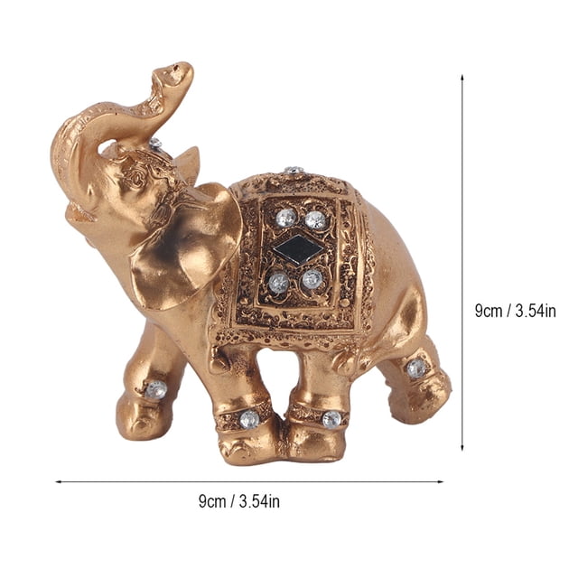 Estatua de Elefante Dorado Elegante, Estatuilla de Protección de la Suerte y la Prosperidad, DecoraCión para Sala de Estar, Regalo, Colección de NaviDad