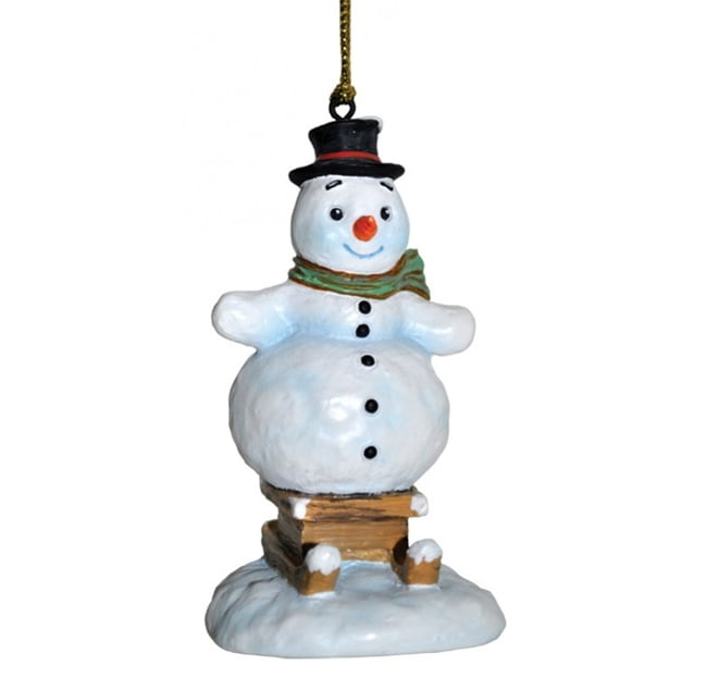 Set of 6 Snowman Shatter-resistant Ornaments 3.75" Glittery 