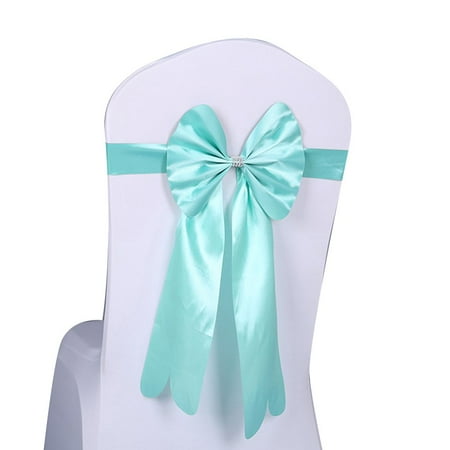 Slipper Chair Covers - Elastic Bowknot Chair Cover Sashes Anti-wrinkle Ribbon Chair Band Wedding Decor