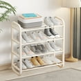 thumbnail image 4 of XEOVHV 4-Tier Expandable Shoe Rack – Adjustable Shoe Organizer & Shoe Storage for Closet, Entryway, and Front Door – Space-Saving Shoe Shelf and Rack Organizer for Home - white, 4 of 9