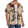 thumbnail image 2 of Kdxio Men's Hawaiian Shirt for Men Short Sleeve Shirt Vintage Rose Botanical Art Summer Casual Holiday Beach Button Down T-Shirts, 2 of 5