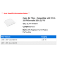 thumbnail image 2 of Cabin Air Filter - Compatible with 2014 - 2017 Chevy SS 6.2L V8 2015 2016, 2 of 2