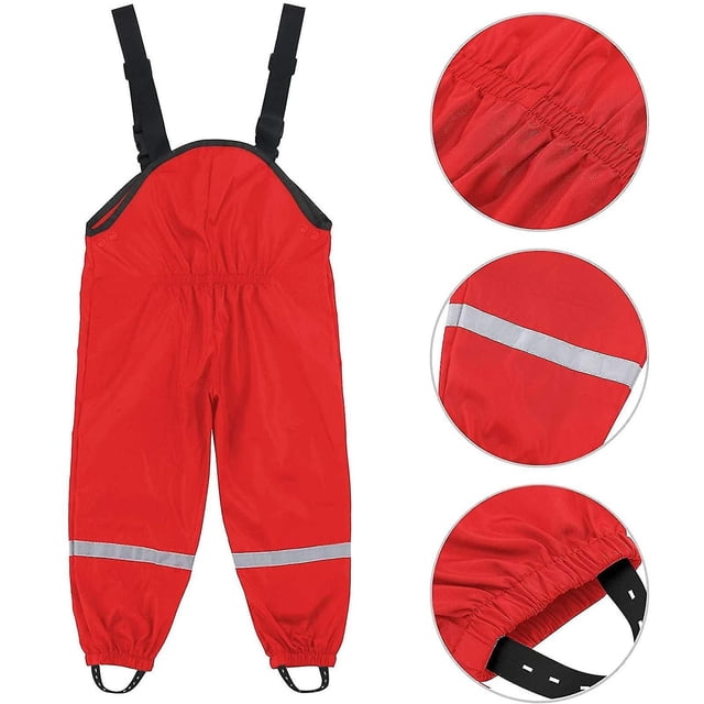 Unisex Children's Rain Dungarees Windproof And Waterproof Mud Trousers