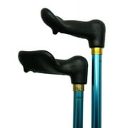 Walking Cane Unisex Adjustable Right Hand Palm Grip Cane 7/8" Blue Shaft Aluminum