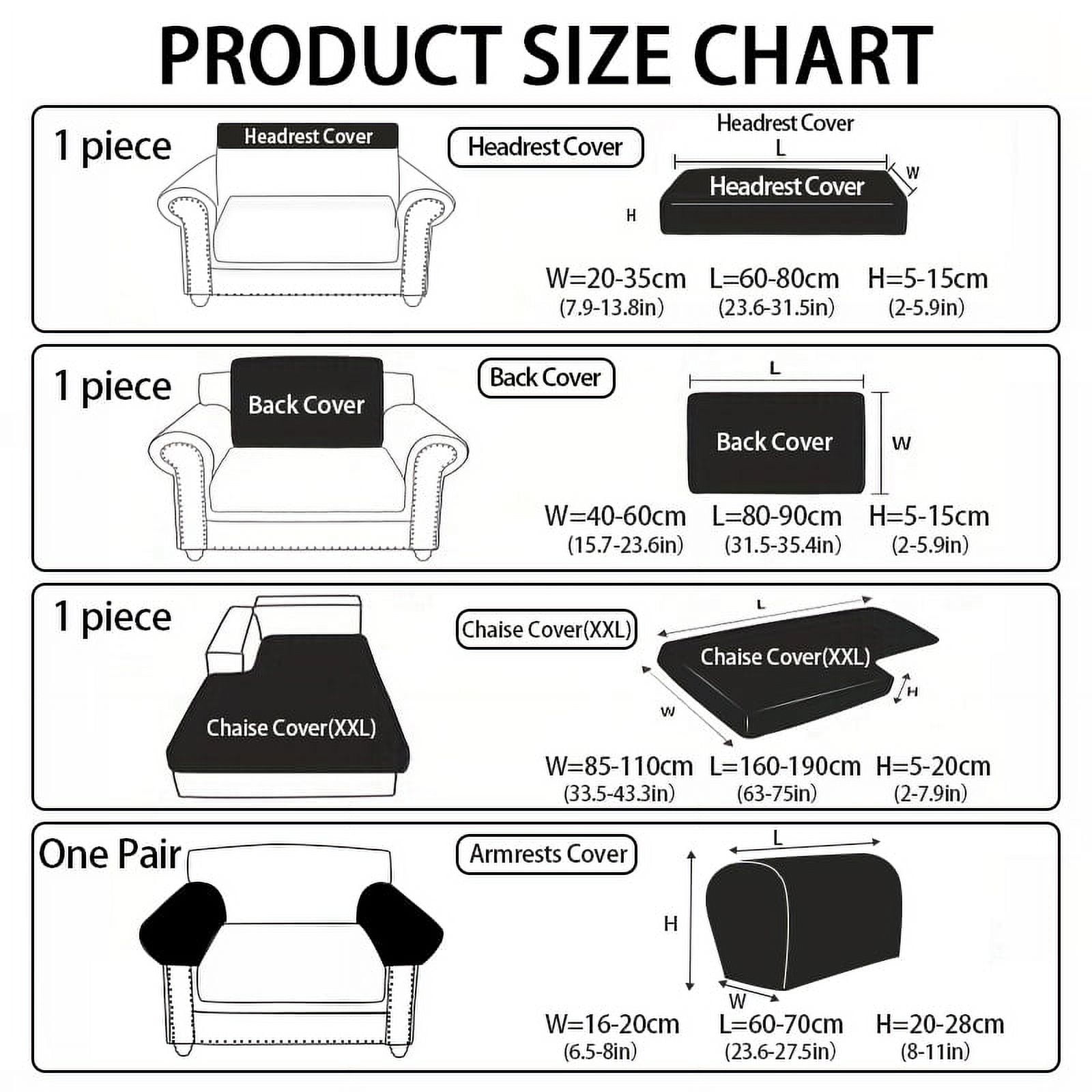 Wear-Resistant Universal Sofa Cover, Stretch Couch Cushion Slipcovers Replacement, Anti-Slip L Shape Sofa Covers, Chaise Lounge Slipcover Single Seat (Dark gray)