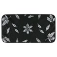 thumbnail image 2 of WERPE Flower Leaves Black and White Square Floor Mat Rug for Home Entrance Outside Entry 19.68*39.37 in, 2 of 6