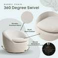 thumbnail image 4 of Roundhill Furniture Winnie Modern Barrel Chair, 360° Swivel, 4 of 14