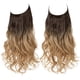thumbnail image 1 of Zhuge Peluca larga ondulada con línea de tamaño ajustable transparente, pieza de cabello rizado, pieza de cabello secreto oculto para mujeres, sin clip, 22 pulgadas, A, 1 of 3