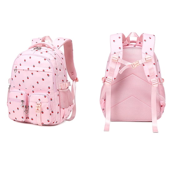 Win s Way Strawberry Printed Backpack for G-i-r-l-s, Large Capacity School Bag for K-i-d-s & T-e-e-n-s, Durable Lightweight Laptop Bookbag with Multi-Pockets for S-t-u-d-e-n-t