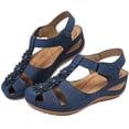 thumbnail image 5 of Sandals Women Dressy Summer Closed Toe Wedge Platform Sandals Vintage Casual Hollow Out Orthopedic Shoes Comfy Bohemia Gladiator Ladies Shoes, 41, 5 of 7