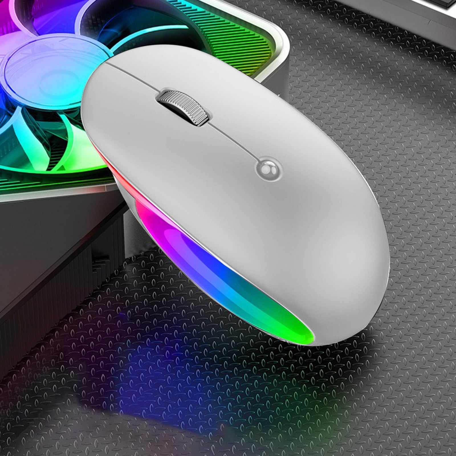 PPgejGEK Wireless Bluetooth Mouse Unique Design Type-c Fast Charging Long Battery Life Colourful LED Light Adjustable DpI Adaptable To A Wide Range Of Devices