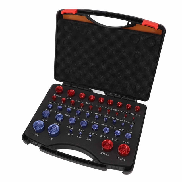 Nut and Thread Checker, Accurate Inch Metric Nut and Measuring Tool Set 44pcs Aluminum Alloy for Industry
