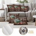 thumbnail image 6 of Christmas Truck Outdoor Waterproof Pillow Covers, Winter Snowflake Xmas Tree Wood Grain Brown Decorative Rectangle Throw Pillowcase Sofa Cushion Sham for Patio/Couch/Chair, 20"x12" 2 Pack, 6 of 8