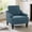 Blue, variant on Mid Century Modern Upholstered Accent Chair with Armrests and Side Pocket, Chenille Fabric, Solid Wood Legs, Comfy Reading Seat for Living Room, Bedroom, Brown