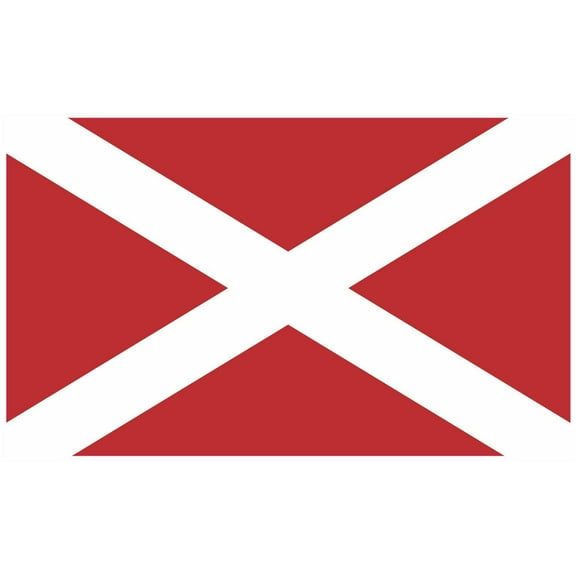 5in x 3in inverted Alabama Flag State Sticker Bumper Stickers -