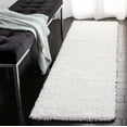 thumbnail image 2 of SAFAVIEH August Sophia Solid Shag Runner Rug, White, 2' x 5', 2 of 7