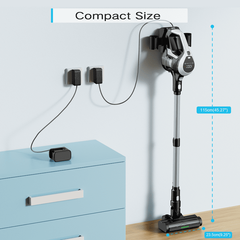 MOOSOO YC1 Cordless Stick Vacuum Cleaner with Smart Digital