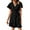 Z-Solid Black, variant on UVN Summer Wrap Dress for Women V Neck Short Sleeve Dress Ladies Boho Floral Dress with Belt