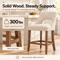 thumbnail image 5 of PORKISS 26" Bar Stools Set of 2, Upholstered Kitchen Island Stools with Hollow Back, Mid-Century Counter Stools with Wood Legs Footrest, Beige, 5 of 10