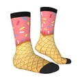 thumbnail image 2 of Goofa Pink Ice Cream Printed Men's Crew Socks, Soft Durable Breathable Moisture-Wicking with Odor Control Cotton socks, 2 of 9