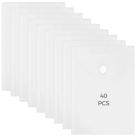 40 Pcs Frosted Clear Plastic Envelopes for Documents, Snap Closure File Organizers, Tear-Resistant Reusable Document Holders for School, Office, Home, 7.08 x 9.84 in/9.84 x 7.08 in/25 x 18 cm