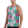 thumbnail image 2 of Lsque Tropical Leaves Pattern Mens Tank Tops Muscle Athletic Quick Dry Sleeveless Workout Fitness T Shirts Beach Tank Top, Loose-fit Sleeveless Shirt for Men-, 2 of 7