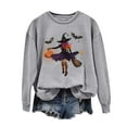 thumbnail image 2 of Jsaierl Halloween Sweatshirts for Women Plus Size Pumpkin Ghost Graphic Sweatshirt Going Out Crewneck T-shirt Long Sleeve Dressy Casual Pullover Tops Halloween Clothes, 2 of 4