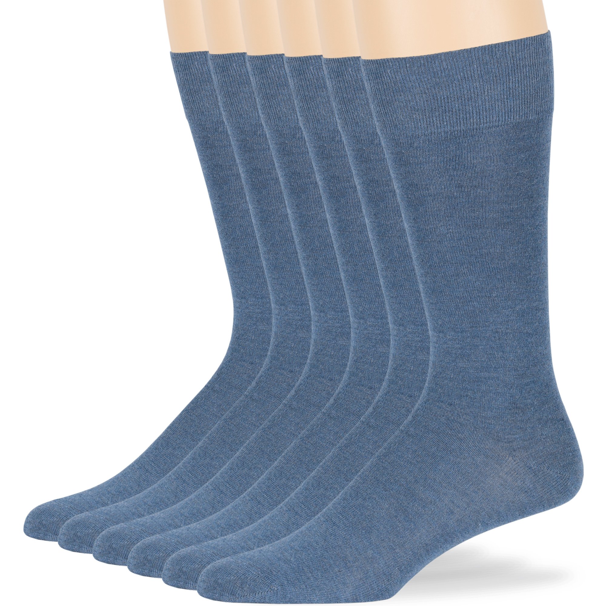 Mens Bamboo Comfortable Soft Socks, Denim Blue, XLarge, 13-15, 6 Pack