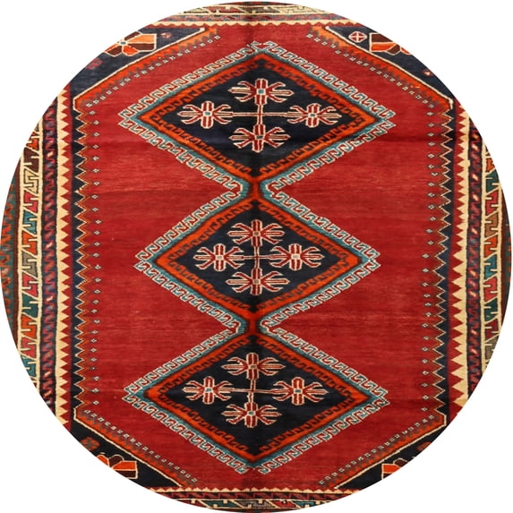 Ahgly Company Indoor Round Traditional Wood Brown Area Rugs, 3' Round