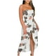 thumbnail image 2 of ICHUANYI Clearance Women's Summer Print Strapless Long Dress Beach Split Dress Party Club Dress(White, XL) ICHUANYI WER2023080709136, 2 of 5