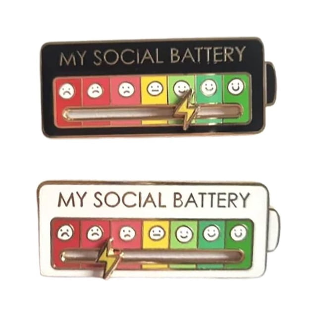 Broche Esmaltado My Social Battery 7 Moods Lapel Pins (+) Blanco