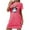 Hot Pink, variant on MuZeFu Nightgown Sleep Dress for Women Sleepwear Women's Oversized Short Nightgown Fashion Chest Print Short Sleeve Nightdress
