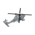 thumbnail image 2 of Helicóptero de metal fundido a presión, modelo de avión de combate de aleación con sonido y luz, 140 mAh, color gris, 2 of 14