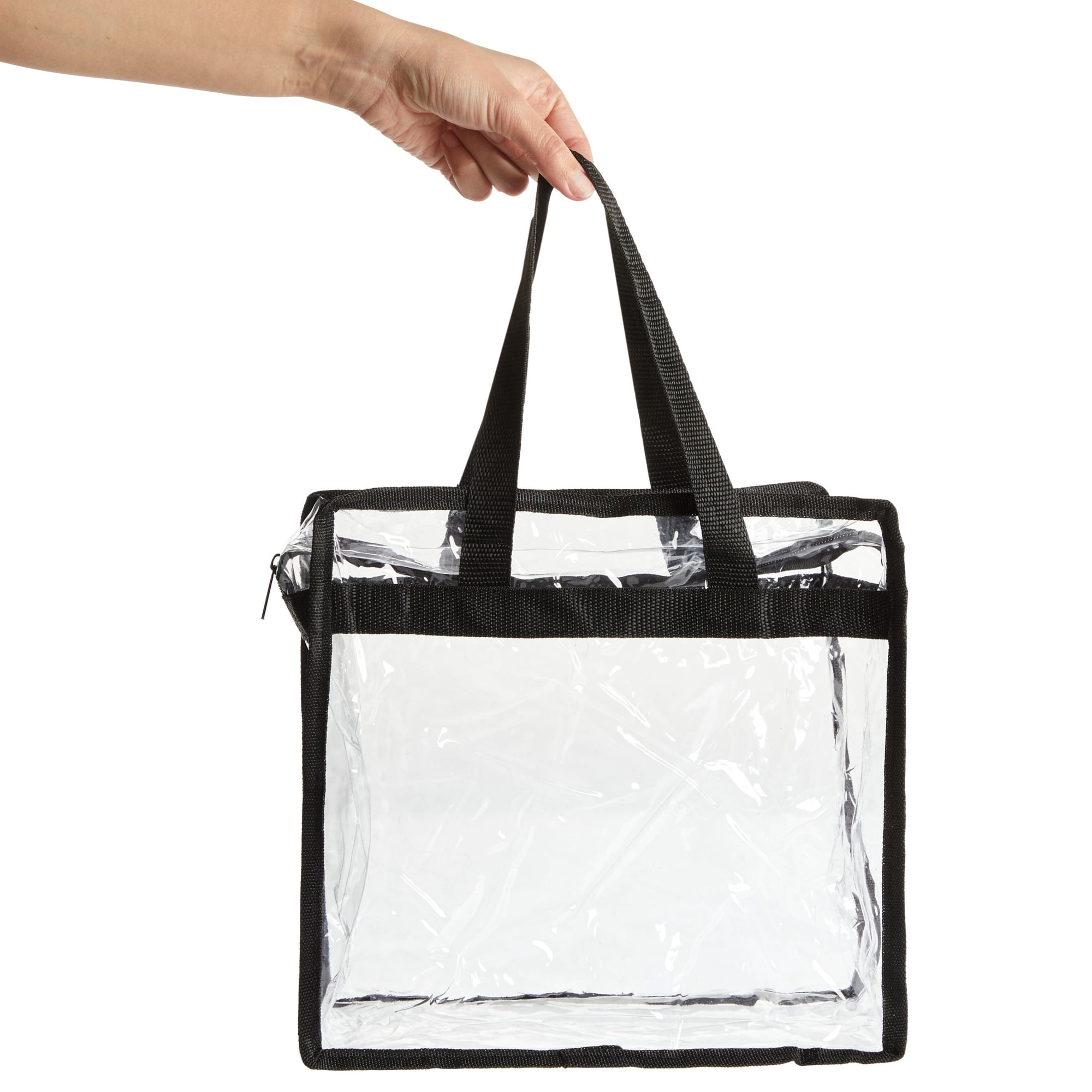 Juvale 2 Pack Stadium Approved Clear Tote Bags, 12x6x12 Large Plastic Beach  Bags with Handles