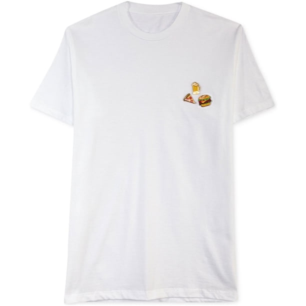 Jem - Camiseta básica para hombre Food Trinity, color blanco, XXL
