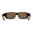 thumbnail image 4 of Xloop Mens Wrap Around Biker Style Plastic Sport Sunglasses Black Orange Blue Mirror, 4 of 4