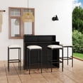 thumbnail image 1 of vidaXL 5 Piece Garden Bar Set with Cushions Black, 1 of 5