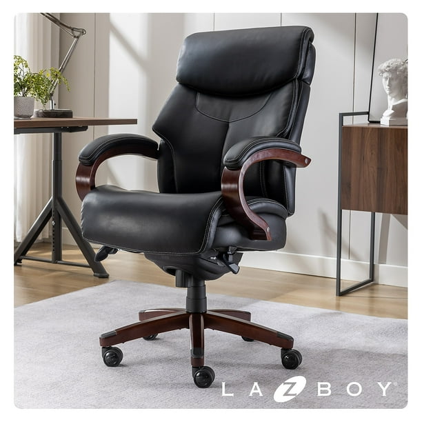 La-Z-Boy Bradley Ergonomic High Back Black Bonded Leather