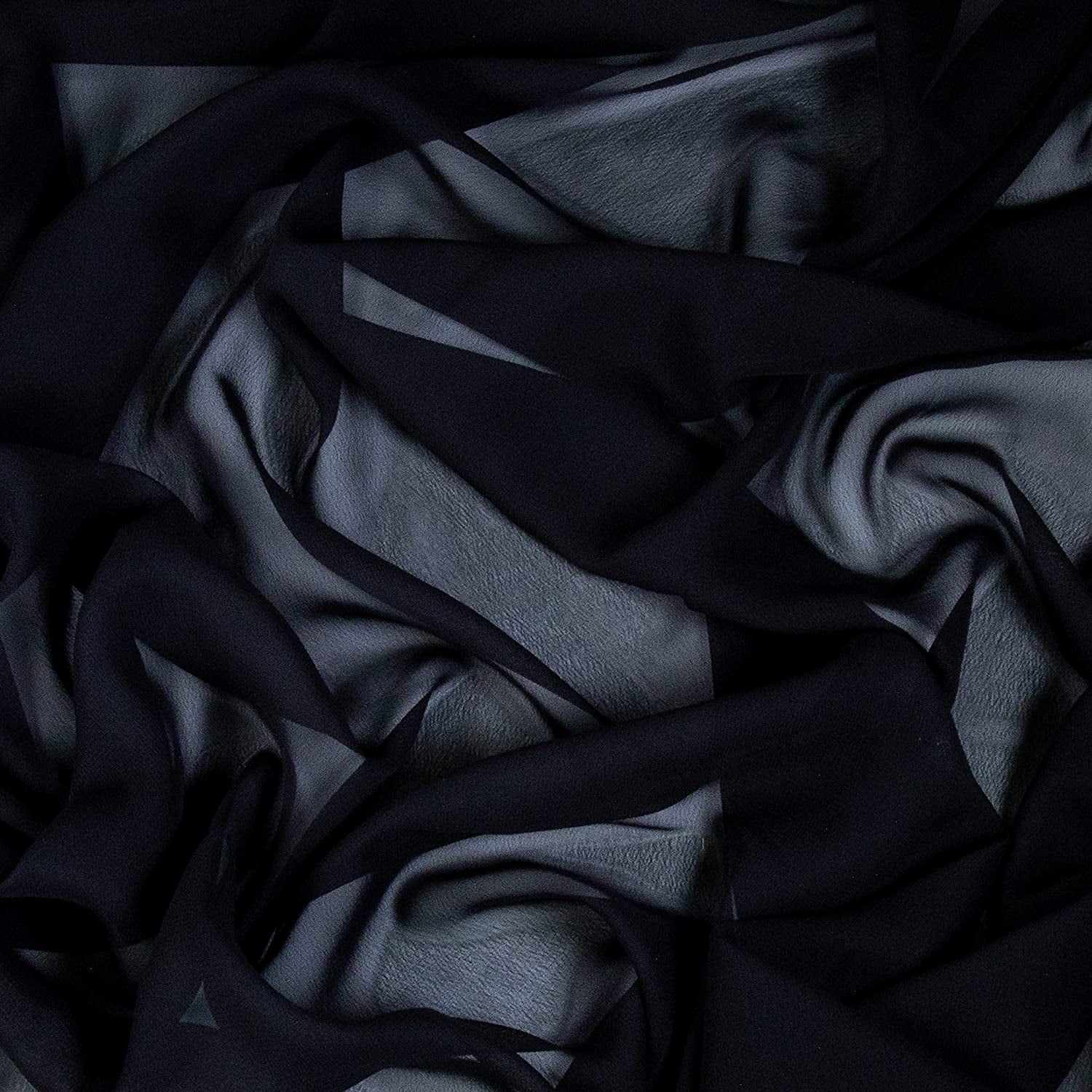 Chiffon Spandex - Black - 2 Way Slight Stretch Chiffon Fabric Imitation  Silk 58/60 By The Yard