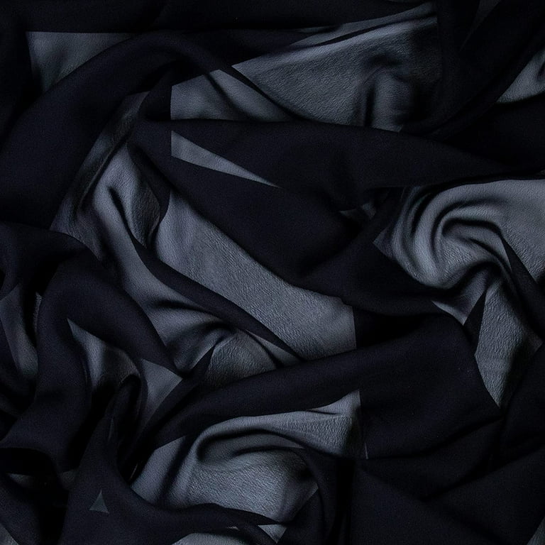 54 100% Rayon Chiffon Optic White or Black Sheer Light Woven Fabric By the  Yard