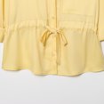 thumbnail image 4 of Taqqpue Womens Long Sleeve Button Down Shirts V Neck Solid Dressy Casual Chiffon Blouses Shirts Flowy Trendy Peplum Drawstring Tops with Pockets, 4 of 5