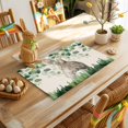thumbnail image 4 of Easter Rabbit Placemats Set of 8, Spring Watercolor Bunny Leaf Grass Linen Texture Heat Insulated Linen Place Mats, Washable Stain-Proof Table Mats for Dining Tables Holiday Decor 13x19 Inches, 4 of 9