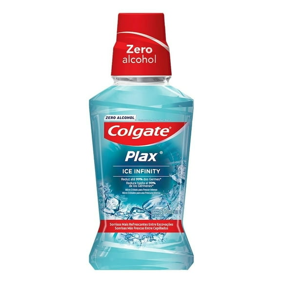 Enjuague Bucal Colgate Plax Ice Infinity Mata 99% de los gérmenes 250 ml