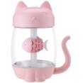 thumbnail image 1 of 350ML Cute Cat Cool Mist Humidificador LED Night Light Difusor Purificador Atomizador Puede alimentar ventiladores y Nightlights Pink WD.WDQZL Hogar, 1 of 6