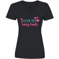thumbnail image 3 of Inktastic Little Miss Sassy Pants, Hearts - Pink Blue Women's V-Neck T-Shirt, 3 of 5