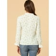 thumbnail image 3 of INSPIRE CHIC Blusa Informal De Manga Larga Con Volantes Florales Y Cuello En V Para Mujer Blanco crema L, 3 of 5